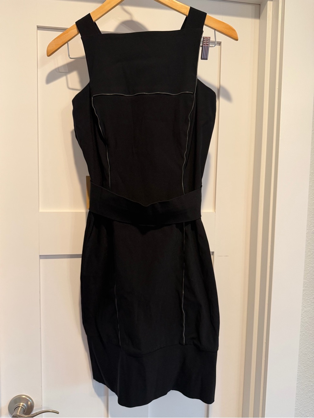 NWT AUTH PREEN BY THORNTON BREGAZZI Black Square-Neck Sleeveless Dress